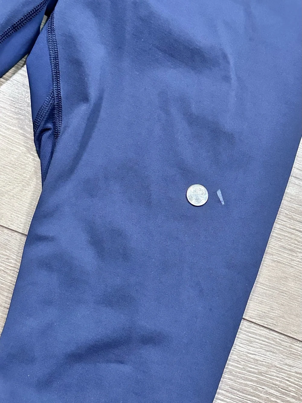 Lululemon Inspire Crop Leggings Inkwell/Ocean Stripe Mesh Panels *Flaw*